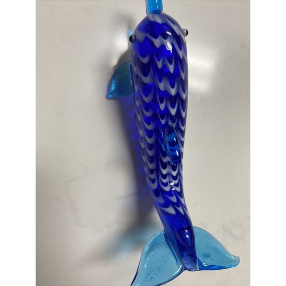 Lenox Blown glass Hand Made Blue dolphin Figurine -Art Glass - Picture 11 of 12
